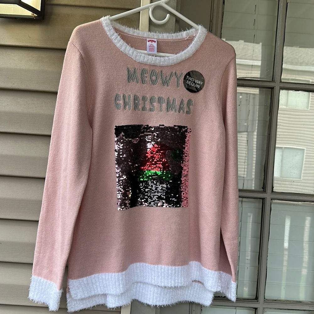 Christmas sweater, meowy Christmas, M, NWT